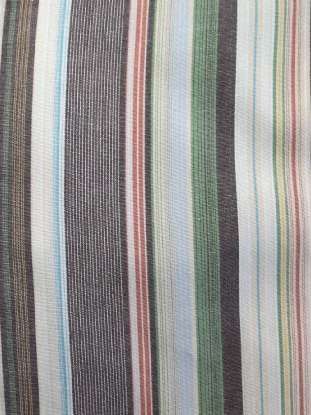 ALAN FLUSSER Tan w/green, brown, yellow & orange stripes 100% Cotton Size M - Picture 6 of 6